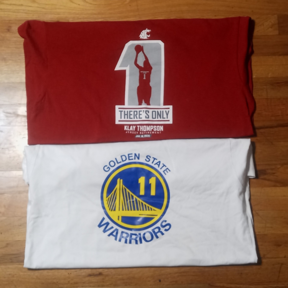 Golden State Warriors Klay Thompson 2 t shirt lot Washington State Cougars